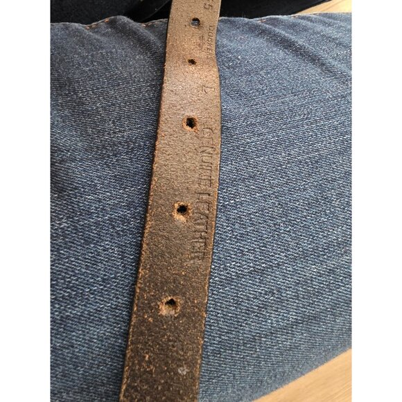 Dockers Black Leather Belt With Floral Embroidery Square Buckle Womens Size L - Picture 5 of 5